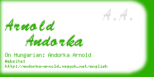 arnold andorka business card